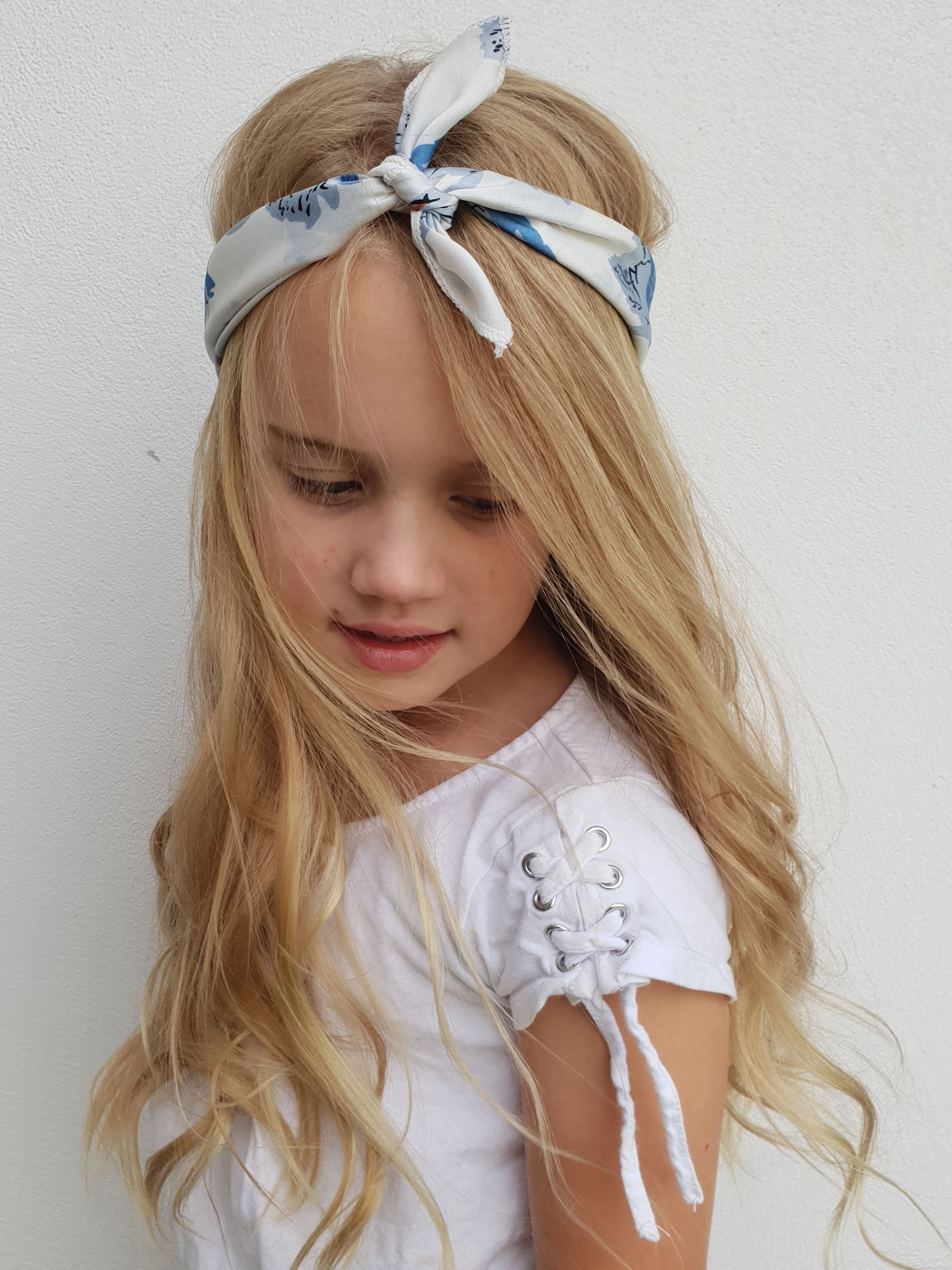 Small Blue Swan Lake Silk Scarf