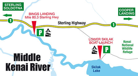 Boatman's Middle Kenai River Boat Launch Map