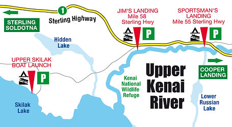 Boatman's Upper Kenai River Boat Launch Map
