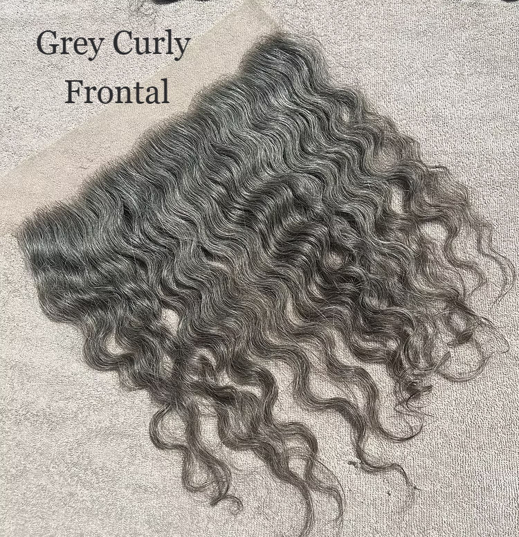 Thumbnail: Grey Curly to Wavy 13x4 Frontals
