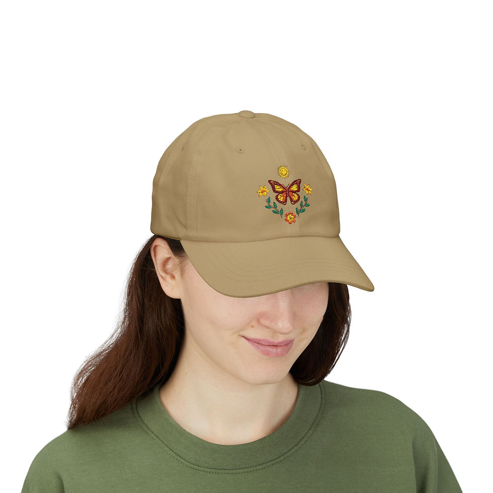 Thumbnail: Embroidered Butterfly Cap 