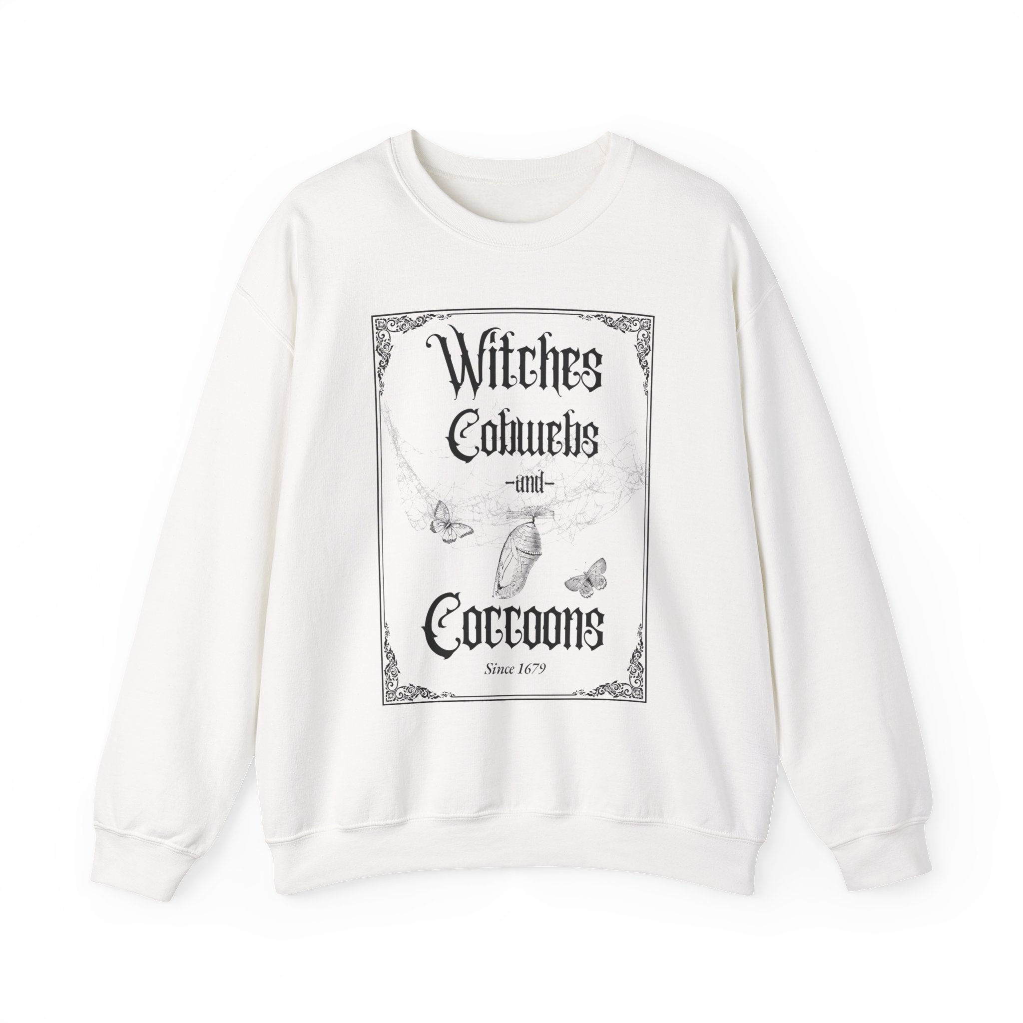 witches,cobwebs,and cocoons sweatshirt