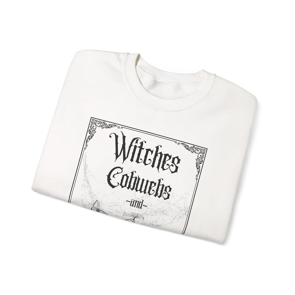 Thumbnail: witches,cobwebs,and cocoons sweatshirt