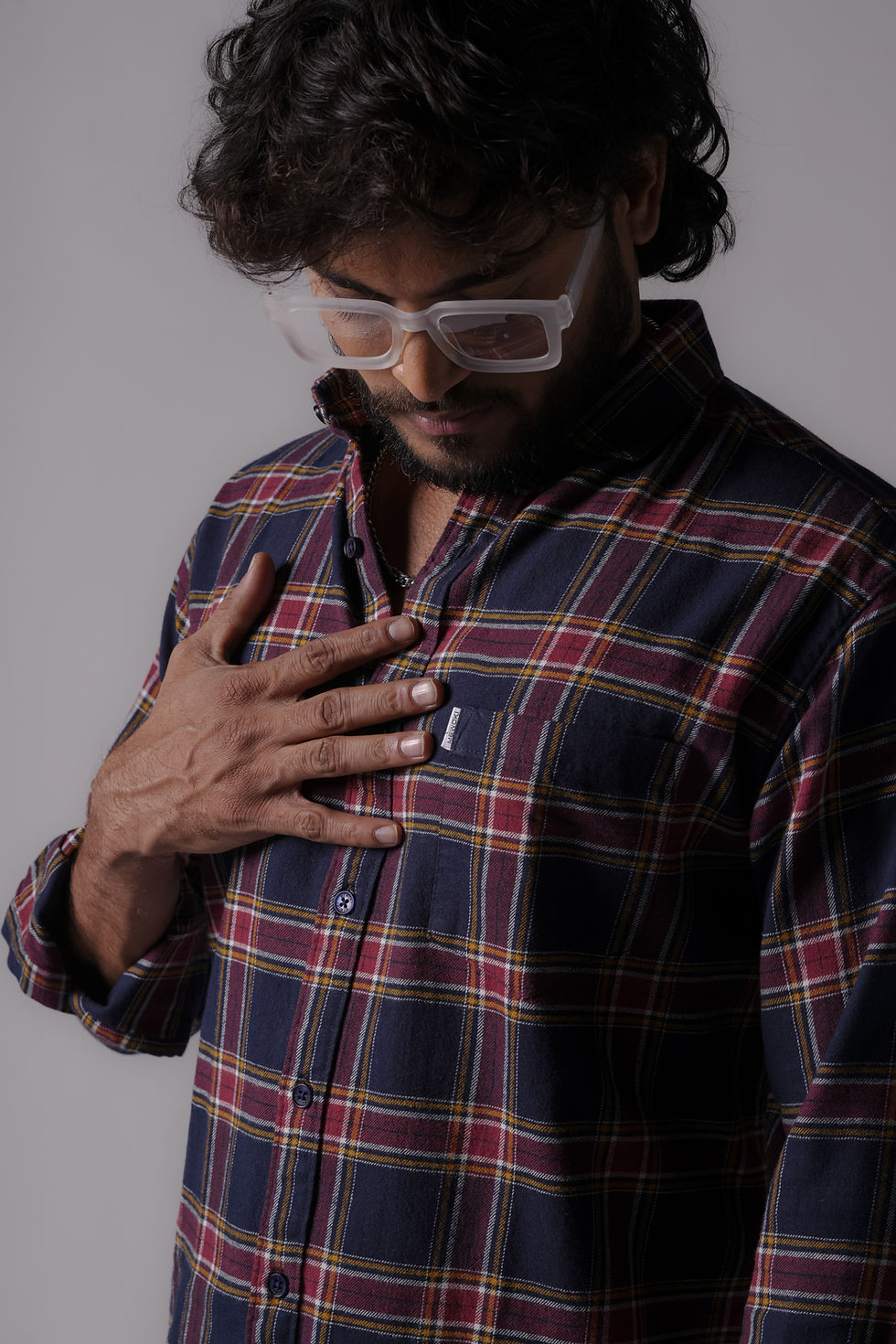 Thumbnail: FLANNEL COLOR CLONED BLUE SHIRT