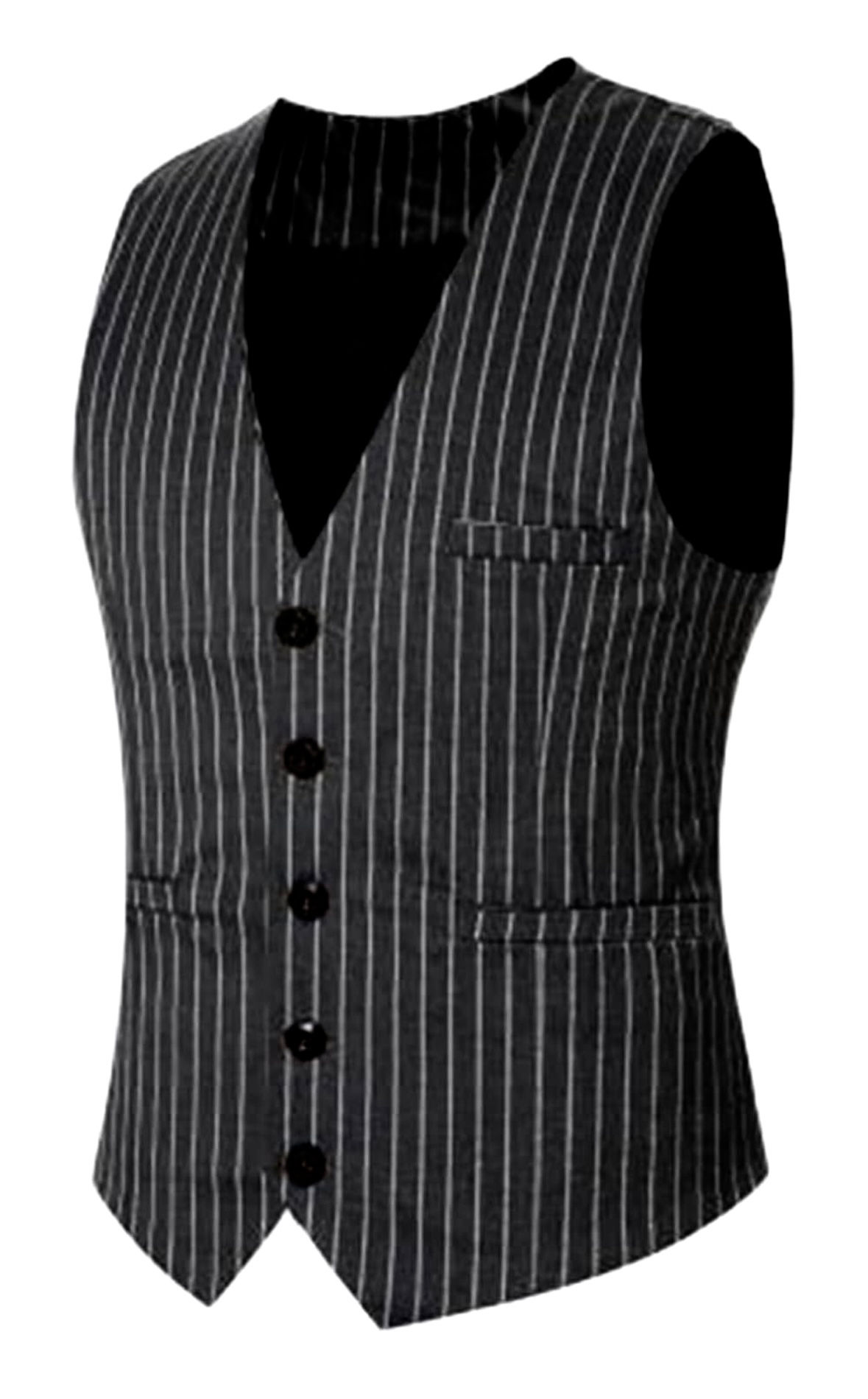 CHALECO  RAYAS NEGRO BLANCO AÑOS 20s GATSBY CHARLESTON GANGSTER