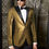 Miniatura: CHAQUETA SACO DORADO DELUXE SOLAPA NEGRA ELEGANTE