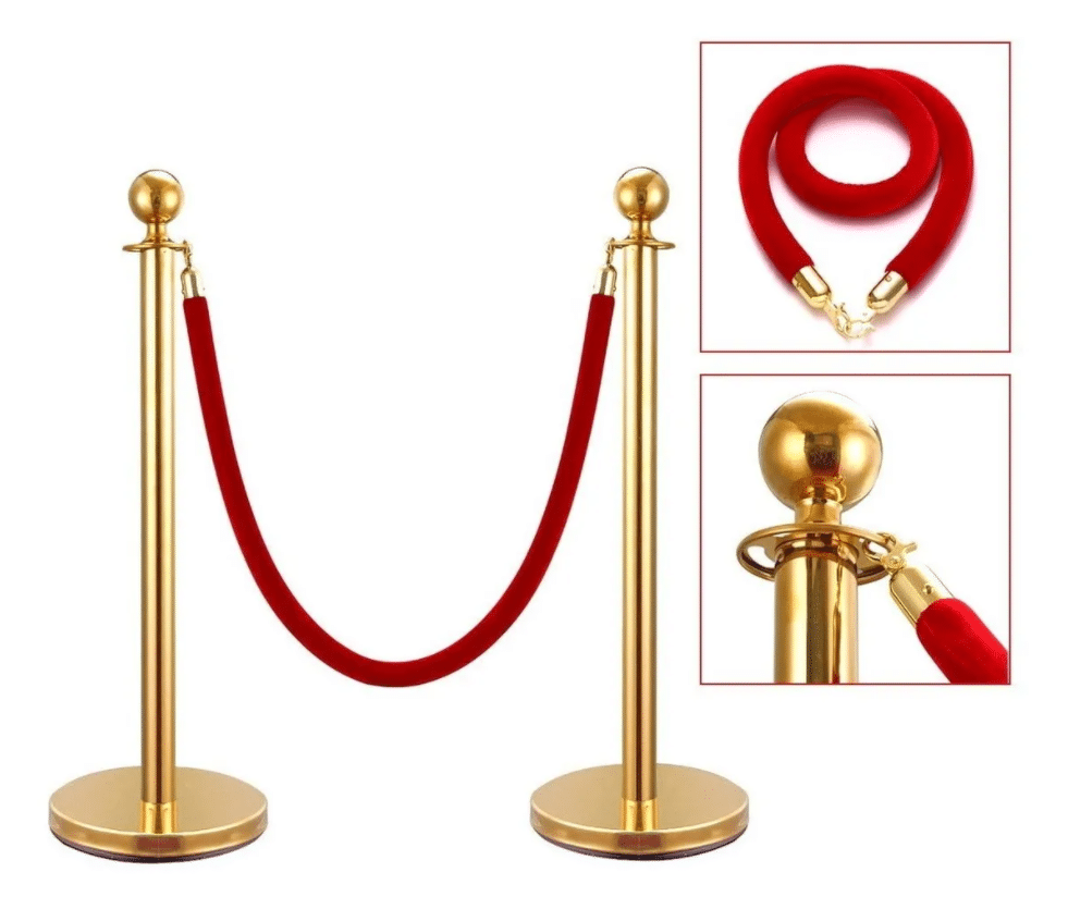 ALQUILER PAR POSTES UNIFILA / SEPARADORES DE FILA ROJO