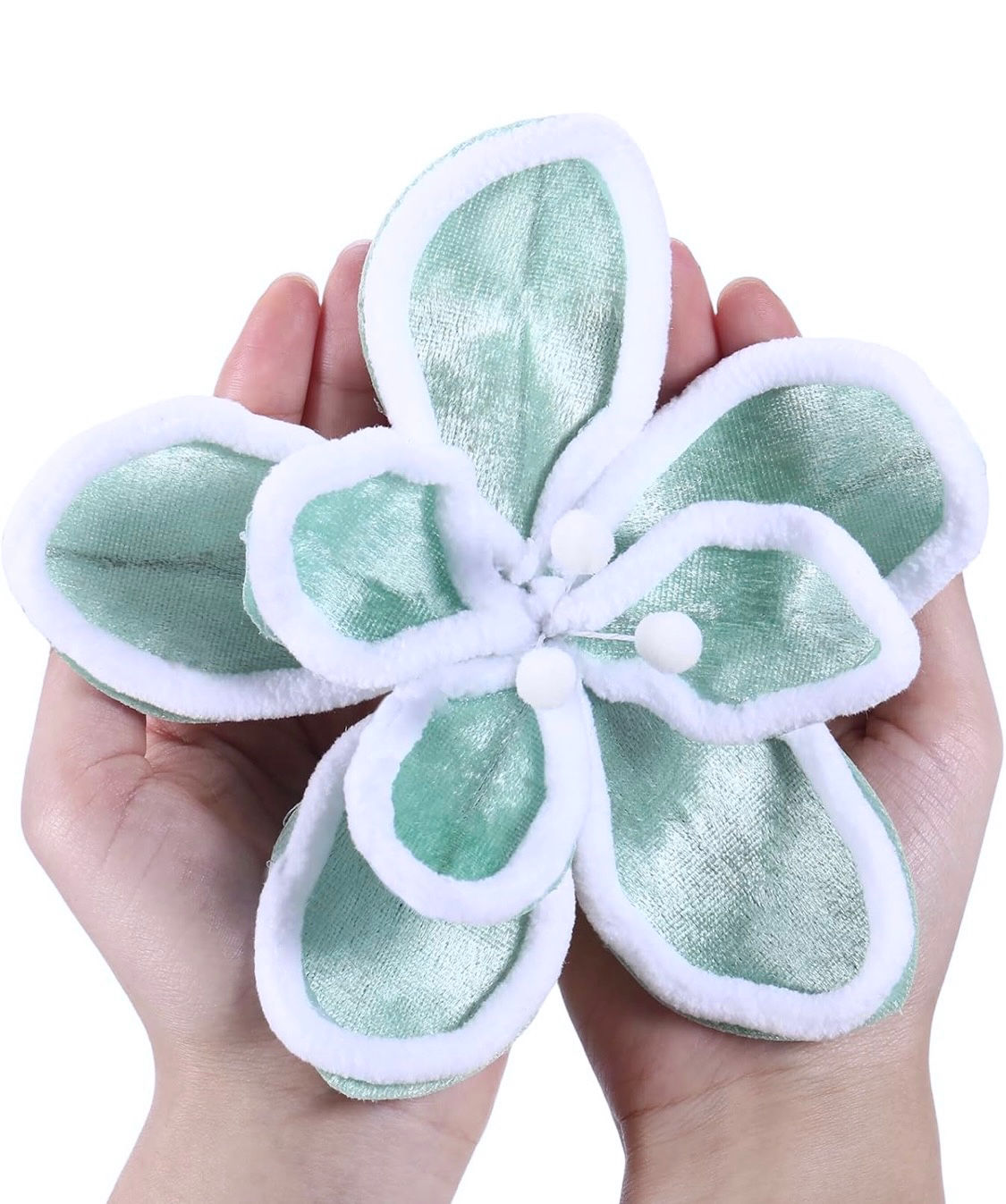 12 PACK FLORES TERCIOPELO PASTORAS DECORATIVAS 