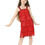 Miniatura: VESTIDO NIÑA ROJO CHARLESTON GATSBY FLECOS AÑOS 20s