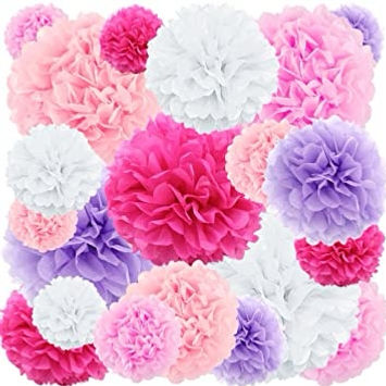Miniatura: FLOR POMPONES 25 CMS DE PAPEL SEDA