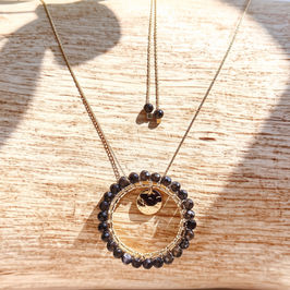 Collier Tissé - Obsidienne • 78€