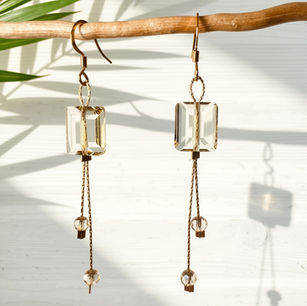 Boucles d'oreilles Cubique - Jaune • 55 €