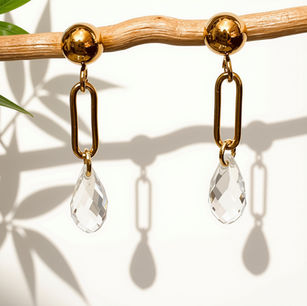 Boucles d'oreilles Gouttes - Transparent • 42 €