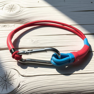 Bracelet élastique.
Manille en acier Inoxydable, crée par Nicolas Paarot