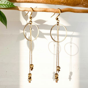 Boucles d'oreilles Chandelier Longues - Champagne • 55 €