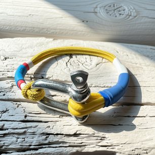 Bracelet soie.
Manille en acier Inoxydable réalisée à l'atelier Paarot