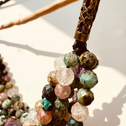 Collier Harmonie - Nuances Vert/Gris/Rose • 95€