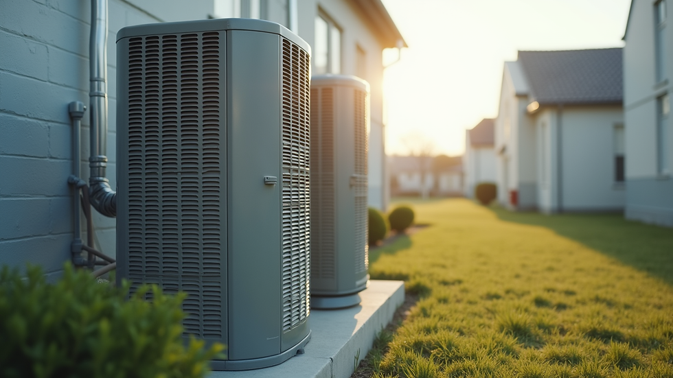 Eye-level view of outdoor HVAC unit with clear surroundings