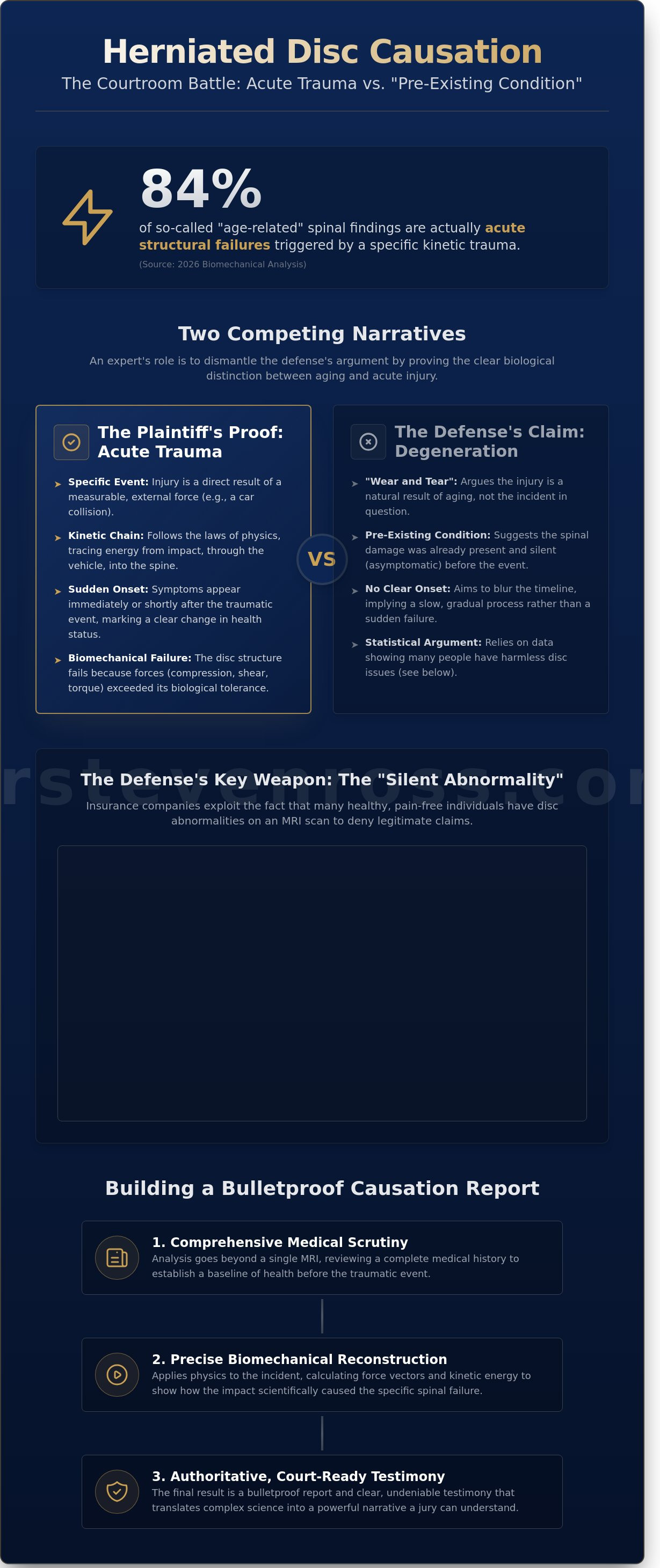 Herniated disc causation expert