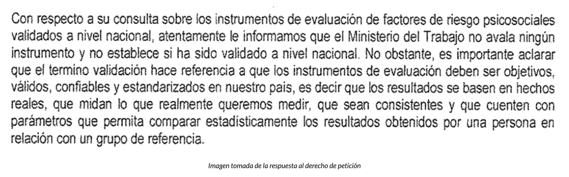 ¿Es posible usar una bateria para evaluar riesgo psicosocial diferente a la del Ministerio?