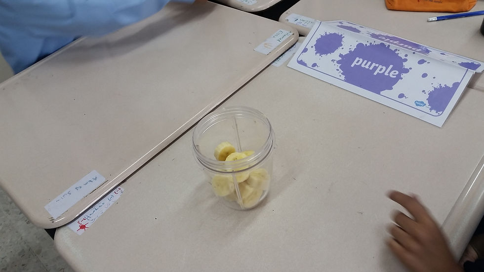 First, cut the banana