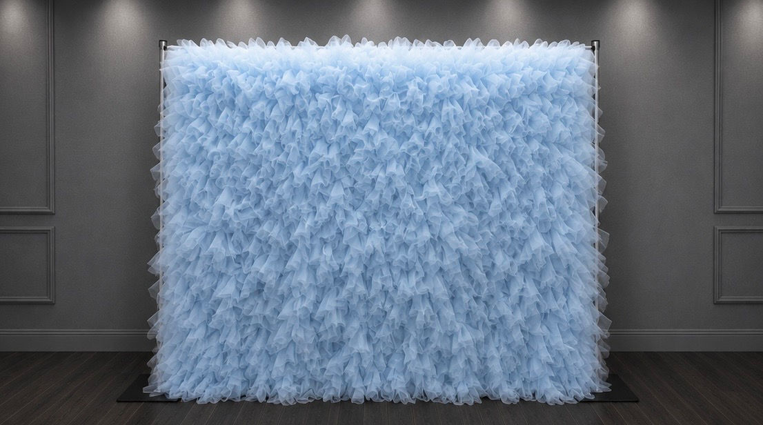 Blue Tulle Backdrop 