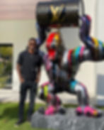 Statue gorille XXL avec baril, 260 cm, résine, personnalisable, décoration intérieure/extérieure.