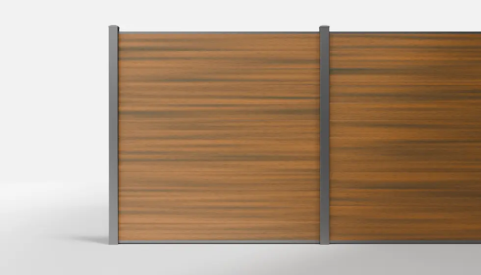 Teak Composite Horizontal Full Privacy Fence Panel — 6 ft W × 6 ft H - In-Ground
