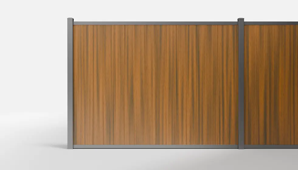 Teak Composite Vertical Full Privacy Fence Panel — 8 ft W × 6 ft H - In-Ground