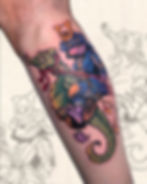 Samurai Frog Riding Seahorse Tattoo