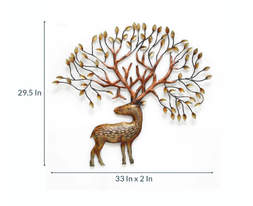 Thumbnail: Gold Wrought Iron Led Swamp Deer Head Tree