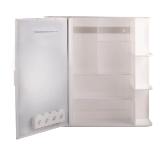Thumbnail: Bathroom Cabinet With Mirror Acrylic White 11 Compartment