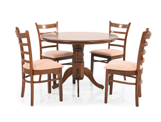 Thumbnail: Coco Round Four Seater Dining Set in Walnut Finish