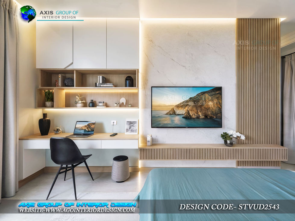 Contemporary TV Unit with Study Table for Indian Bedrooms