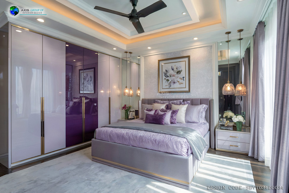 Violet Color Bedroom Interior Design Portfolio (34)