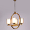 Thumbnail: Brass and White Metal and Glass Chandelier