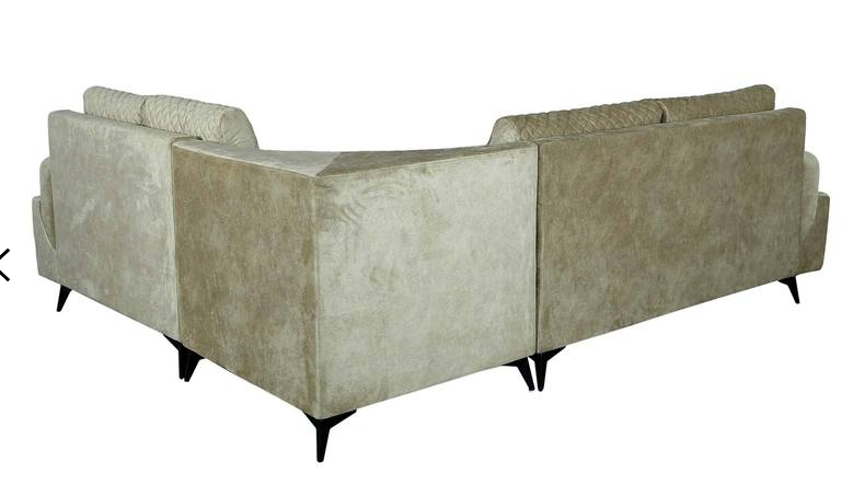 Thumbnail: Leeza Six Seater Corner Sectional Sofa in Light Brown & Cream