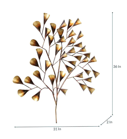 Thumbnail: Metallic Iron Round Leaf Wall Decor