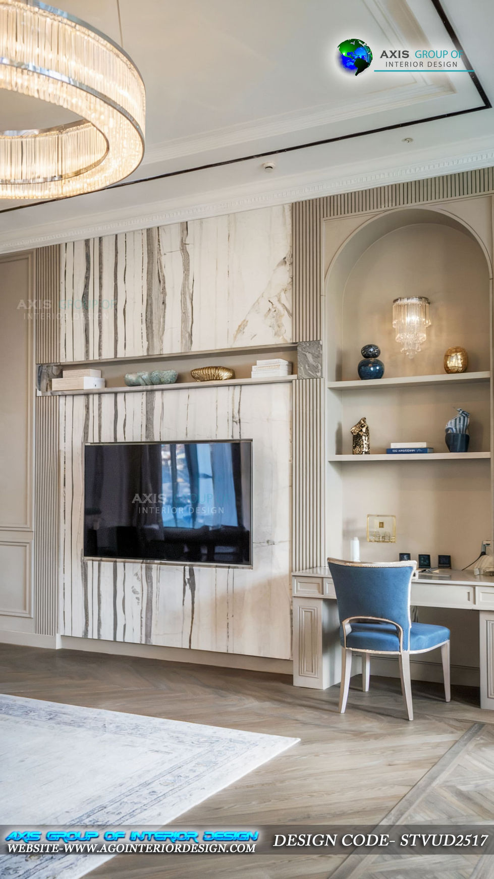 High-Tech TV Wall Unit with Adjustable Study Table | Axis Group