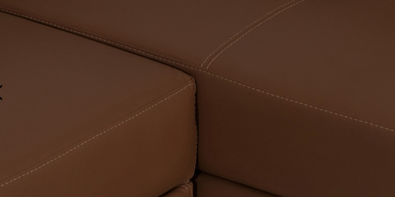 Thumbnail: Alden LHS Sectional Sofa in Tan & Brown Leatherette by Evok