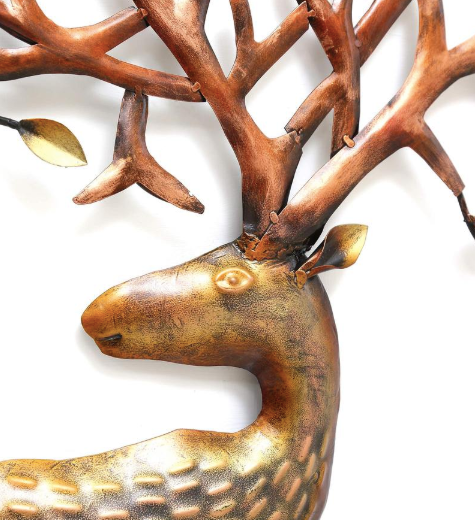 Thumbnail: Gold Wrought Iron Led Swamp Deer Head Tree