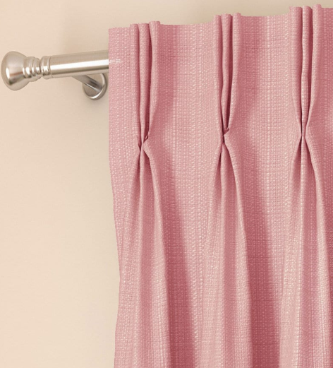 Thumbnail: Milano Plain Textured 5 Feet Window glossy American Pleat Curtain Set of 2