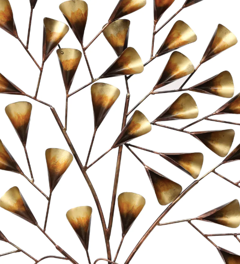 Thumbnail: Metallic Iron Round Leaf Wall Decor