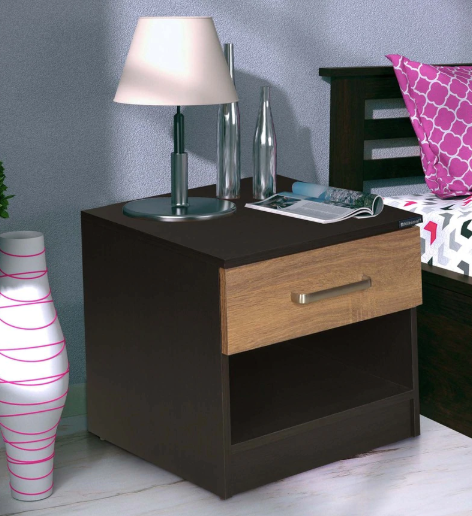 Bed Side Table in Wenge and Oak Colour