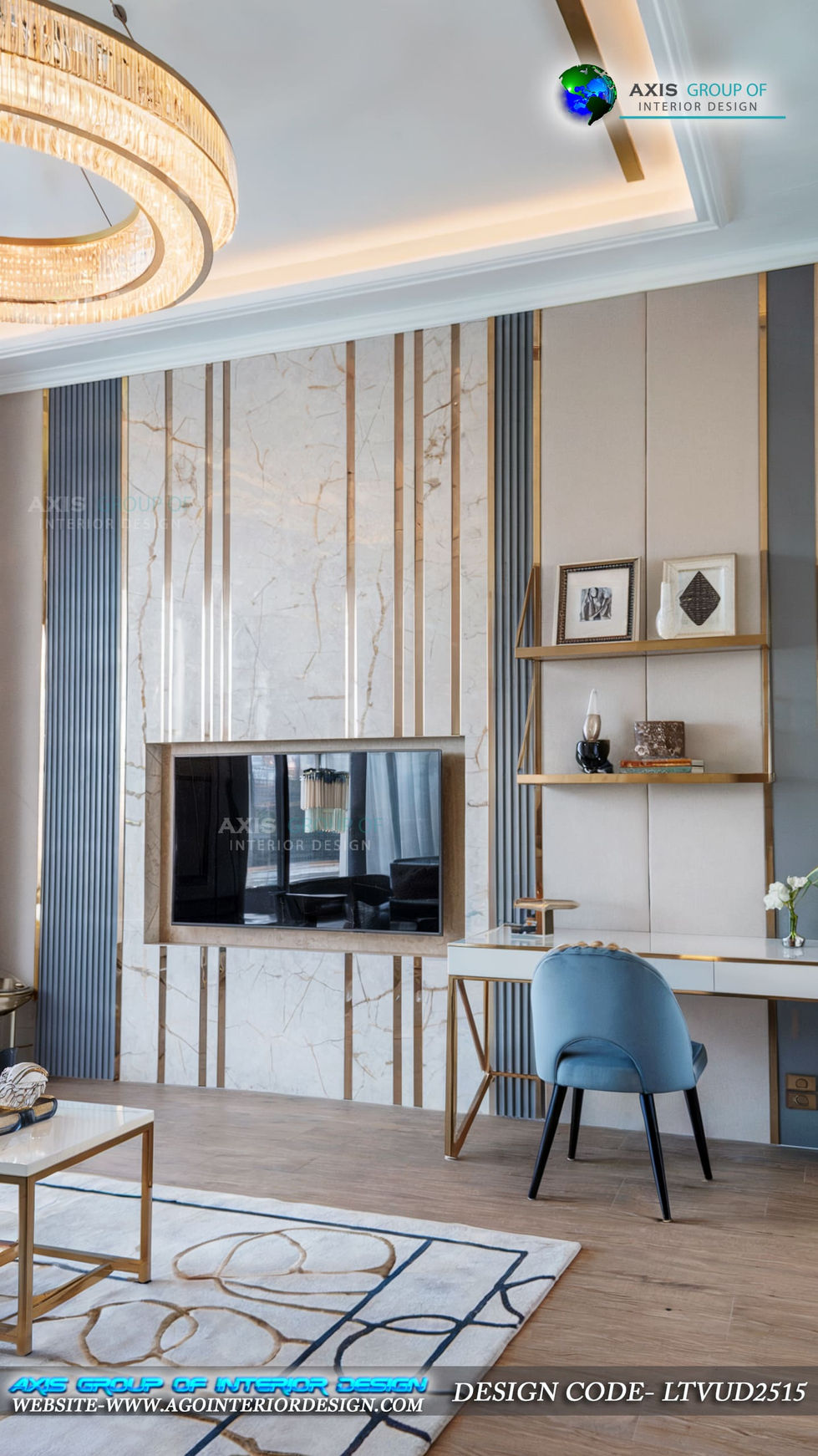 Smart Home TV Unit with Study Table & Built-In Charging Ports | Axis Group Kolkata