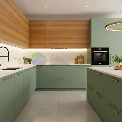 Modern modular kitchen design in Kolkata featuring white cabinets and smart storage