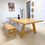 Miniature : Grande table à manger pied tréteau bord naturel I Epicéa
