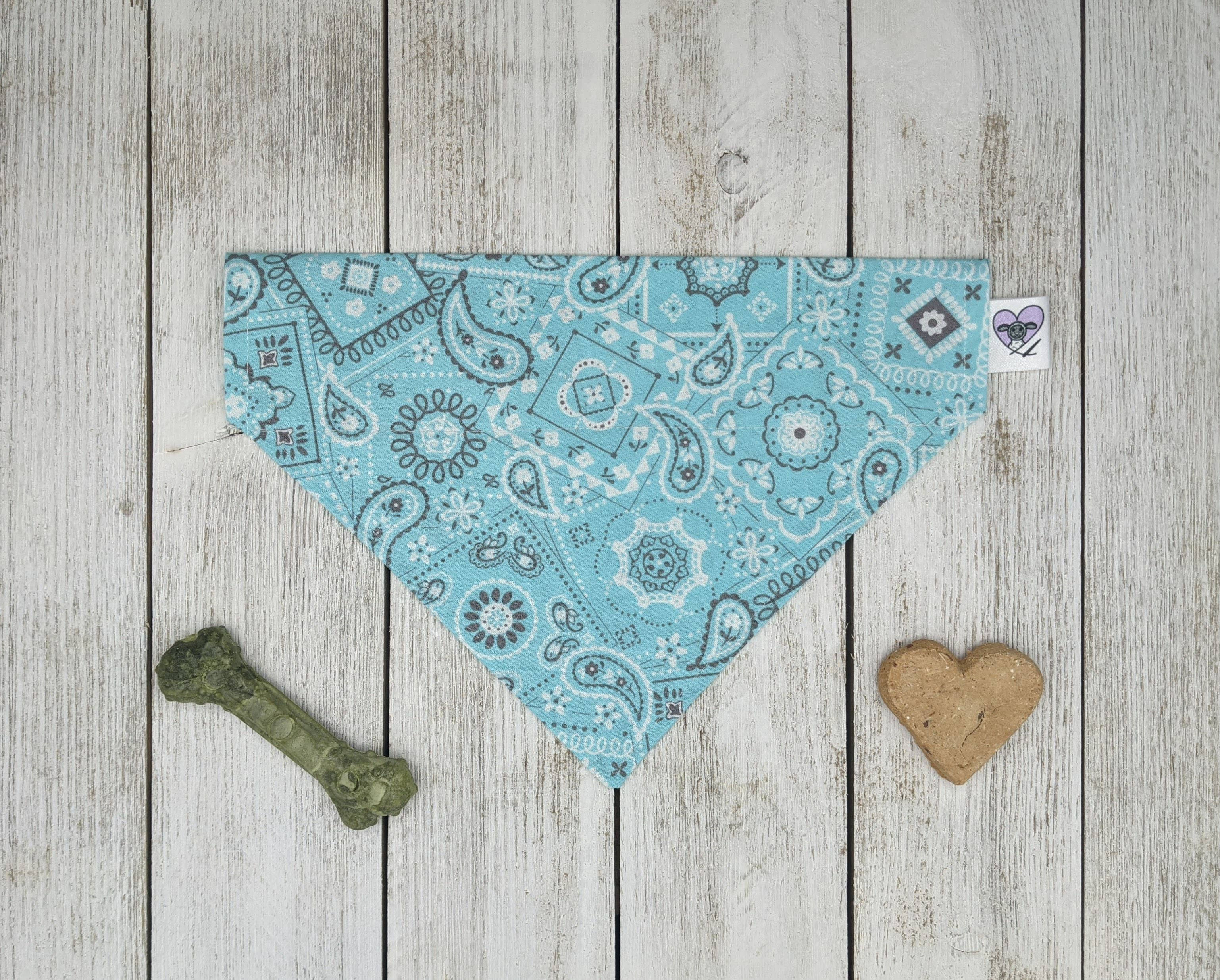 Classic Teal over the collar dog Bandana