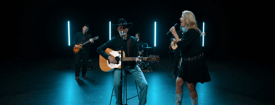 Still from Wild Honey, with Rock Anello and Nicole Miele, music video of "Just Thinkin' of You" from YouTube