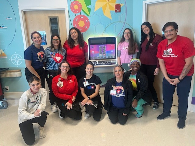 Angelina’s Song jukebox installed in the Child Life Zone at Joe DiMaggio Children’s Hospital, providing music for patients and families.